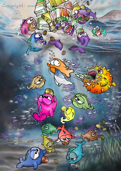 grosse-fische-fressen-geld-kleine-fische-geldfresser-illustration-mausebaeren-aenderung