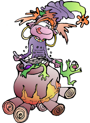 Hexe - Hexen - Witches - witch - hag- hags - hexene - sybils - sybil - brucha - comic - comics, komik, komiks, hexencomic, hexencomic, mausebaeren, mausebaeren, mauseb�r, mausebear, by Christine Dumbsky Hexe auf Besen, Fliegende Hexe, Hexenbesen, Hexe mit Frosch und Kessel, Kochtopf, Feuerstelle
